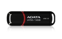 slomart ADATA 32GB DashDrive UV150 USB ključek USB Type-A 3.2 Gen 1 (3.1 Gen 1) črn, Plug and Play, združljiv z Windows, Linux, Mac