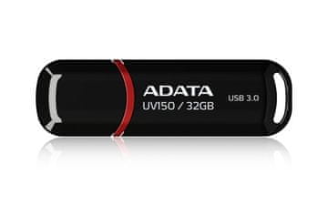 slomart ADATA 32GB DashDrive UV150 USB ključek USB Type-A 3.2 Gen 1 (3.1 Gen 1) črn, Plug and Play, združljiv z Windows, Linux, Mac