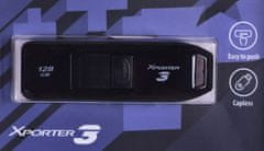 slomart Pendrive PARTIOT Xporter 3, 128GB, USB 3.2 Type A, črni, hitro branje 80 MB/s, združljiv z Windows in MacOS