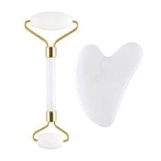 (White Jade Roller & Guasha Set)