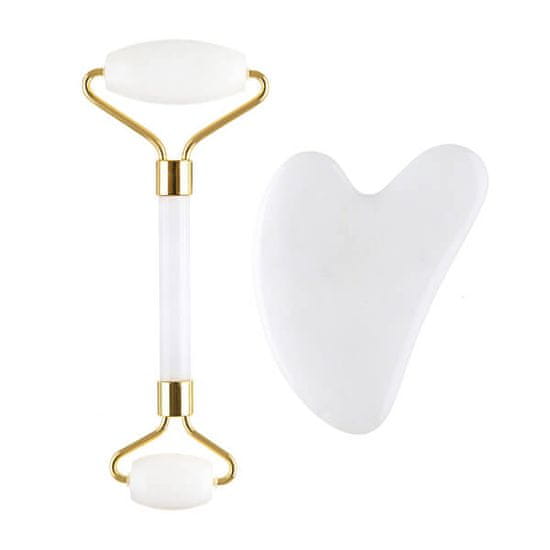 (White Jade Roller & Guasha Set)