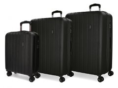 MOVOM Wood Black, Komplet luksuznih potovalnih kovčkov iz ABS, 75cm/65cm/55cm, 5319461