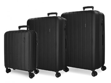 Joummabags MOVOM Wood Black, luksuzni potovalni kovček iz ABS, 75cm/65cm/55cm, 5318461