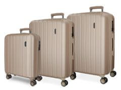 Joummabags MOVOM Wood Champagne, Komplet luksuznih potovalnih kovčkov iz ABS, 75cm/65cm/55cm, 5318465