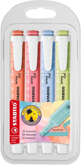 Stabilo Svetlomer swing cool Pastel 4 kosi