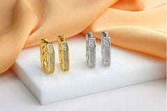 Brilio Silver Pozlačeni uhani z lesketajočimi se cirkoni EA1138Y