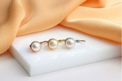 Brilio Silver Pozlačeni uhani z rečnimi biseri EA1140Y