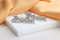 Brilio Silver Pozlačeni viseči uhani s prozornimi cirkoni Flowers EA1159Y