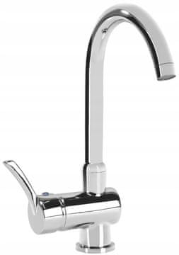 shumee Enoročna, srebrna, kromirana stoječa armatura za pomivalno korito Kostel