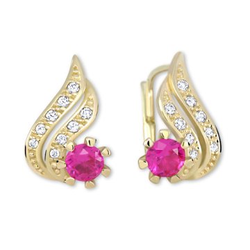 Čudoviti uhani iz rumenega zlata s cirkoni 239 001 00529 0000700