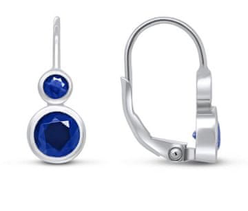 Brilio Silver Srebrni uhani s temno modrimi cirkoni EA65