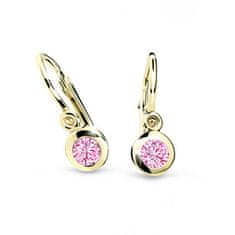 Cutie Jewellery Zlati otroški uhani C1537-10-X-1 (Barva roza)
