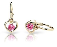 Cutie Jewellery Otroški uhani iz rumenega zlata C1943-10-X-1 (Barva fuksija)