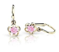 Cutie Jewellery Zlati otroški uhani C1945-10-X-1 (Barva roza)