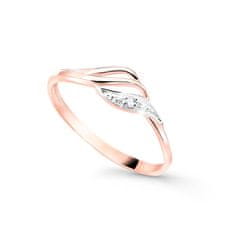 Cutie Jewellery Očarljiv prstan iz roza zlata s cirkoni Z8023-10-X-4 (Obseg 64 mm)