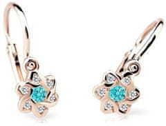 Cutie Jewellery Otroški uhani iz roza zlata C2149-10-X-4 (Barva svetlo zelena)