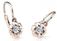 Cutie Jewellery Otroški uhani iz roza zlata C2151-10-X-4 (Barva bela)