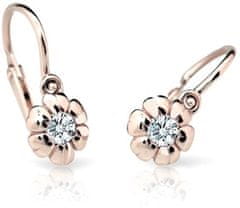 Cutie Jewellery Otroški uhani iz roza zlata C2151-10-X-4 (Barva bela)