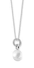 Cutie Jewellery Očarljiv biserni obesek iz belega zlata s cirkoni Z6303-3123-40-X-2