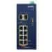 Planet IGS-1020PTF Industrijsko stikalo L2 PoE, 8x1Gb + 2xSFP, 802.3at 30/240W, IP30, -40~+75°C, 48-56VDC