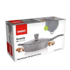 Banquet Globoka ponev z neprijemljivo površino in razpršenim dnom GRANITE 28 cm, pokrov