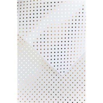 Galeria Papieru Kreativni papir A4 Polka Dot, 190 g, bela/zlata, 10 kosov