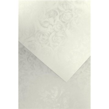 Galeria Papieru Okrasni papir A4 Vrtnice - 250 g, bel, 20 listov