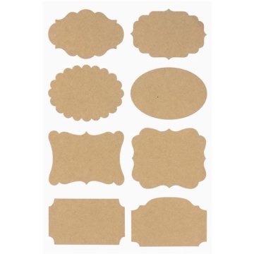 Galeria Papieru Samolepilne etikete kraft, rjave barve, 32 kosov