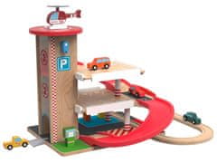 2Kids Toys Lesena garaža z železniško progo
