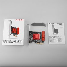 AXAGON PCES-SA6, krmilnik PCIe - 6x notranja vrata SATA 6G, ASM1166, SP in LP