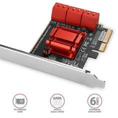 AXAGON PCES-SA6, krmilnik PCIe - 6x notranja vrata SATA 6G, ASM1166, SP in LP