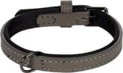 Flamingo Binti Usnjena ovratnica z neoprenom Grey XS
