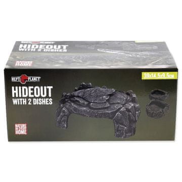 Repti Planet Jama z dvema skledama 39x14,5x9,5cm