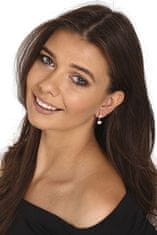 JwL Luxury Pearls Domiselni srebrni uhani s pravimi biseri in cirkoni JL0773