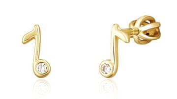 JVD Pozlačeni dekliški Nota uhani s cirkoni SVLE1825XH2GOSR