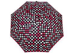Ženski mini zložljivi dežnik polka dot - črn