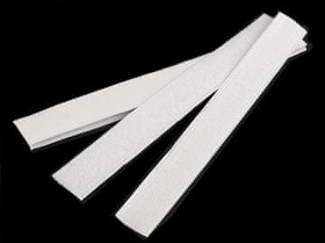 Velcro kavelj + plišasto lepilo širine 20 mm - belo (10 parov)