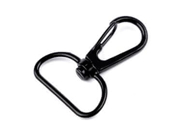 Kovinska vrtljiva karabinka, 25 mm razdalje / črni lak (2 kosa)