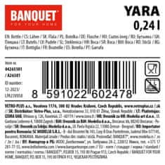 Banquet Steklenica z vzvodnim pokrovčkom 240ml kvadratno steklo YARA