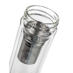 Banquet Steklenica za pitje 500ml z dvojno steno DOBLO, s cedilom, nerjaveče jeklo/steklo