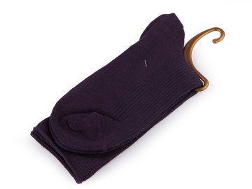 Ženske / dekliške bombažne nogavice z medicinsko obrobo - temno vijolične