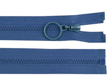 Zadrga iz kosti št. 3 dolžine 60 cm z obročem - modre kavbojke temne barve