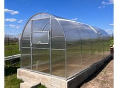 TopRastlinjaki Top Rastlinjak AGROSFERA GRETA 200 x 600 cm - TOP Polikarbonat PALRAM 800 g/m² + 1x okno + 1x avt. odpiralec okna