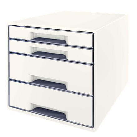 Leitz Škatla za predale WOW CUBE, 4 predali, bela/siva