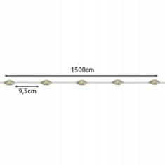 Malatec Solarne lučke veriga 150 LED toplo bela 15m 8 funkcij IP44