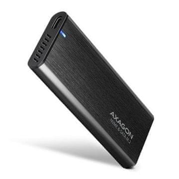 AXAGON EEM2-SB2 SUPERSPEED+ USB-C - M.2 NVME & SATA SSD RAW BOX Zunanja kovinska škatla USB-C 3.2 Gen 2 za M.2 NVMe & SATA S