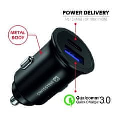 SWISSTEN cl adapter power delivery usb-c + hitro polnjenje 3.0 36w kovinski črn
