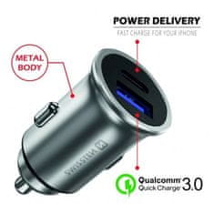 SWISSTEN cl adapter power delivery usb-c + hitro polnjenje 3.0 36W kovinsko srebrn