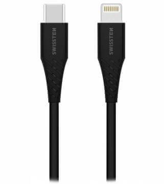 SWISSTEN polnilni kabel usb-c / lightning 1,0 m črn