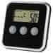 Nedis termometer za meso/ časovnik/ LCD zaslon/ 0 - 250 °C/ 1x AAA/LR03/ črno-srebrna